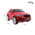 BMW X6M XXL Lakierowane Auto na akumulator Pilot Ekoskóra Pasy Wolny Start MP3 LED