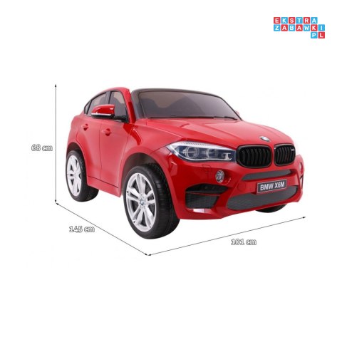 BMW X6M XXL Lakierowane Auto na akumulator Pilot Ekoskóra Pasy Wolny Start MP3 LED