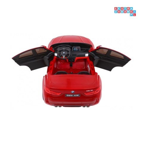 BMW X6M XXL Lakierowane Auto na akumulator Pilot Ekoskóra Pasy Wolny Start MP3 LED