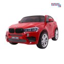 BMW X6M XXL Lakierowane Auto na akumulator Pilot Ekoskóra Pasy Wolny Start MP3 LED