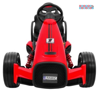 [CH9939] Bolid XR-1 Gokart na akumulator 2x35W 12V/7Ah z regulowaną kierownicą i profilowanym siedzeniem - czerwony