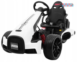 [CH9939] Bolid XR-1 Gokart na akumulator 2x35W 12V/7Ah z regulowaną kierownicą i profilowanym siedzeniem - biały