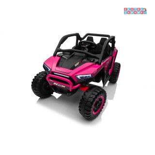 KCK buggy na akumulator dwuosobowy - różowy, 4x50W, 24V/7Ah, ekoskóra, EVA, MP3, Bluetooth [XMX-639]