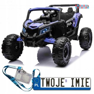 Defend buggy na akumulator 4x4 - niebieski, 4x35W, 12V/10Ah, pilot, ekoskóra, EVA [DM-105]