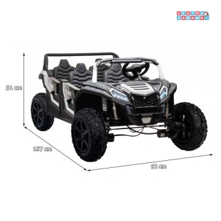 Czarny ATV RACING buggy na akumulator 4x150W - czarny, 24V/15Ah, Koła pompowane, MP3 [A033.LIION]