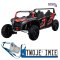 [A033.LIION] Buggy ATV RACING UTV2000 czteroosobowy Li-ion na akumulator 4x150W 24V/15Ah Koła pompowane MP3 - czerwony