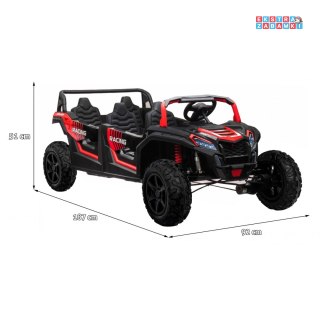 Czarny ATV RACING UTV2000 buggy na akumulator 4x150W - czarny, 24V/15Ah, Koła pompowane, MP3 [A033.LIION]