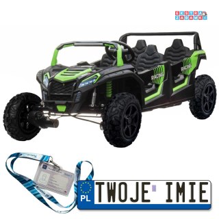 Zielony Buggy ATV RACING UTV2000 buggy na akumulator czteroosobowy - zielony, 4x150W, Koła pompowane, MP3 [A033.LIION]