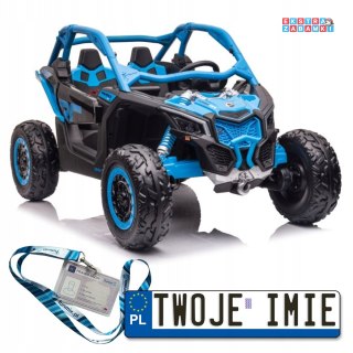 Can-Am RS buggy na akumulator dwuosobowy - niebieski, 4x200W, 24V/14Ah, ekoskóra, EVA, LED [20632]