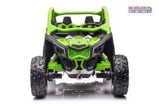 Zielone Can-Am RS buggy na akumulator 4x4 - zielony, 4x200W, ekoskóra, EVA, LED [20631]