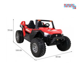 [SX1928] Buggy clash na akumulator 4x45W 12V/14Ah pilot ekoskóra EVA LED MP3 - czerwony