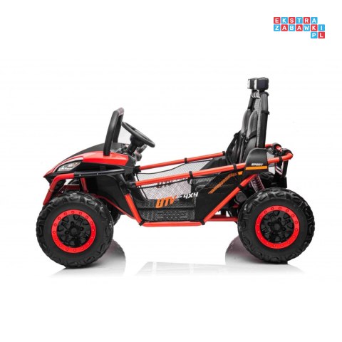 [S608] Buggy Faster na akumulator 2x150W 24V/10Ah ekoskóra Bluetooth EVA LED - czerwony