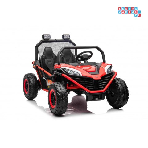 [S608] Buggy Faster na akumulator 2x150W 24V/10Ah ekoskóra Bluetooth EVA LED - czerwony