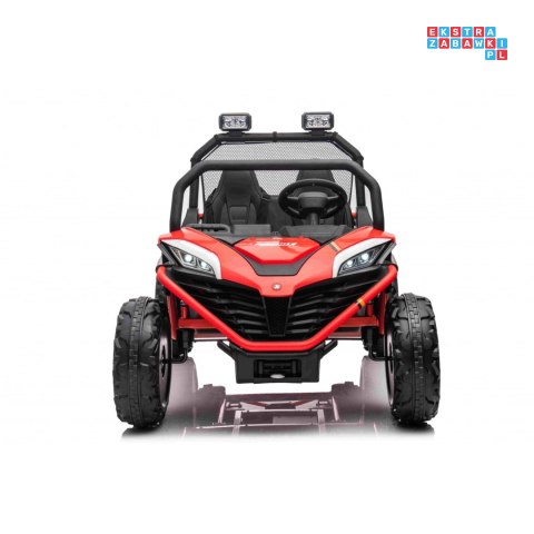 [S608] Buggy Faster na akumulator 2x150W 24V/10Ah ekoskóra Bluetooth EVA LED - czerwony