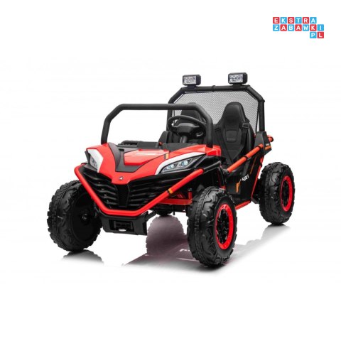 [S608] Buggy Faster na akumulator 2x150W 24V/10Ah ekoskóra Bluetooth EVA LED - czerwony