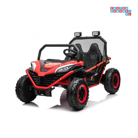 [S608] Buggy Faster na akumulator 2x150W 24V/10Ah ekoskóra Bluetooth EVA LED - czerwony
