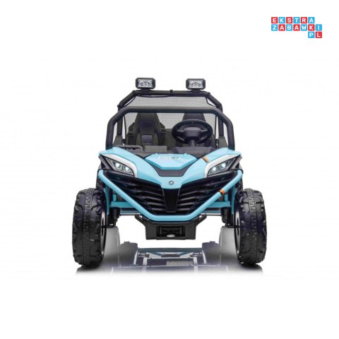 [S608] Buggy Faster na akumulator 2x150W 24V/10Ah ekoskóra Bluetooth EVA LED - niebieski
