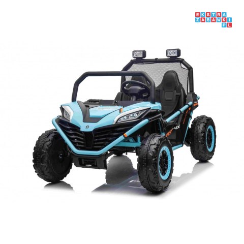 [S608] Buggy Faster na akumulator 2x150W 24V/10Ah ekoskóra Bluetooth EVA LED - niebieski