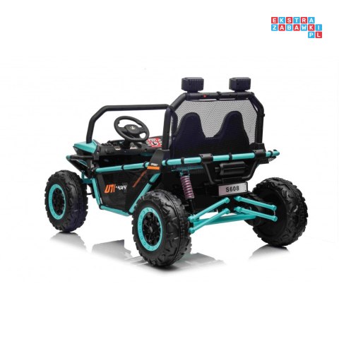 [S608] Buggy Faster na akumulator 2x150W 24V/10Ah ekoskóra Bluetooth EVA LED - zielony