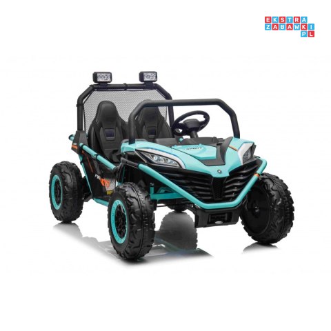 [S608] Buggy Faster na akumulator 2x150W 24V/10Ah ekoskóra Bluetooth EVA LED - zielony