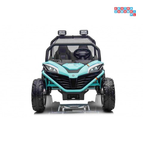 [S608] Buggy Faster na akumulator 2x150W 24V/10Ah ekoskóra Bluetooth EVA LED - zielony