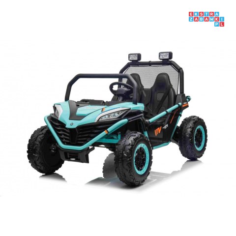 [S608] Buggy Faster na akumulator 2x150W 24V/10Ah ekoskóra Bluetooth EVA LED - zielony