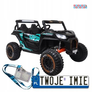 Buggy NEL-913 na akumulator 4x4 - zielony, 4x45W, 24V/8Ah, Ekoskóra, EVA, LED, Bluetooth [19897]