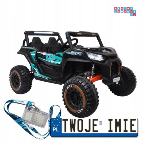 [19897] Buggy NEL-913 na akumulator 4x45W 24V/8Ah Ekoskóra EVA LED Bluetooth - zielony