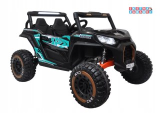Buggy NEL-913 na akumulator 4x4 - zielony, 4x45W, 24V/8Ah, Ekoskóra, EVA, LED, Bluetooth [19897]