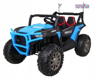 Buggy Racer na akumulator 4x4 - czarny, EVA, LED, pilot, wolny start, bagażnik