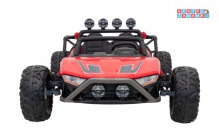 Czerwone Buggy Racing 5 buggy na akumulator dwuosobowy - czerwony, 2x200W, 24V/7Ah, Pilot, Audio, LED, Wolny Start [JS3168]