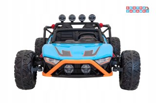 Niebieski Buggy Racing 5 na akumulator dwuosobowy - niebieski, 2x200W, 24V/7Ah, Pilot, Audio, LED, Wolny Start [JS3168]
