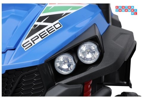 [20314] Buggy S2588 dwuosobowy na akumulator 24V/7Ah 4x45W Ekoskóra EVA LED Bluetooth - niebieski