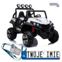 [20313] Buggy S2588 dwuosobowy na akumulator 24V/7Ah 4x45W Ekoskóra EVA LED Bluetooth - biały