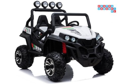 [20313] Buggy S2588 dwuosobowy na akumulator 24V/7Ah 4x45W Ekoskóra EVA LED Bluetooth - biały