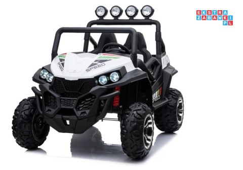 [20313] Buggy S2588 dwuosobowy na akumulator 24V/7Ah 4x45W Ekoskóra EVA LED Bluetooth - biały