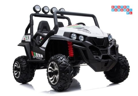 [20313] Buggy S2588 dwuosobowy na akumulator 24V/7Ah 4x45W Ekoskóra EVA LED Bluetooth - biały