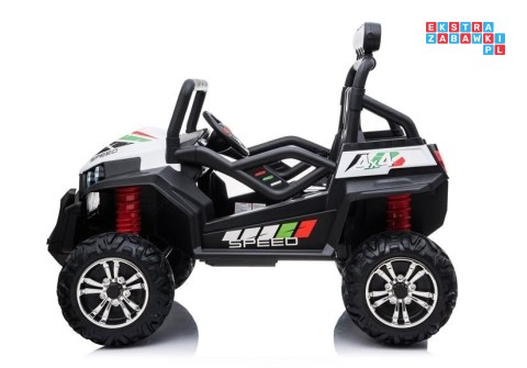 [20313] Buggy S2588 dwuosobowy na akumulator 24V/7Ah 4x45W Ekoskóra EVA LED Bluetooth - biały