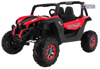 SuperStar MP4 buggy na akumulator dwuosobowy - czerwony, 24V/7Ah, 4x45W, Dotykowy panel mp4, Pilot, LED [XMX-603-MP4]