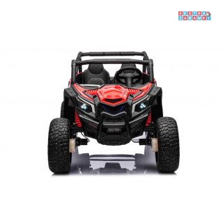 Czerwone UTV x3 buggy na akumulator 4x4 - czerwony, 4x200W, 24V/9Ah, EVA, Bluetooth, ekoskóra [BBH-028]