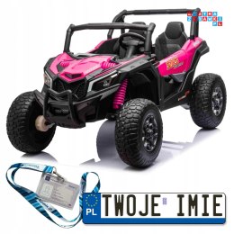 [BBH-028] Buggy UTV x3 off-road na akumulator 4x200W 24V/9Ah EVA Bluetooth ekoskóra - różowy