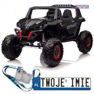 Czarny UTV-MX 2000n buggy na akumulator 4x4 - czarny, 4x75W, 24V/7Ah, LED, EVA, ekoskóra, USB, MP3 [XMX-603B]
