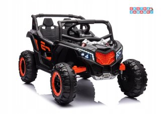 Czarny Buggy UTV NEL-901 buggy na akumulator 4x4 - czarny, Ekoskóra, EVA, LED, Bluetooth, USB
