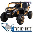 [A036] Auto Buggy UTV Racing na akumulator 4x45W 12V/10Ah MP3 Pilot Wolny Start - złoty