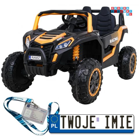 [A036] Auto Buggy UTV Racing na akumulator 4x45W 12V/10Ah MP3 Pilot Wolny Start - złoty