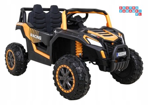 [A036] Auto Buggy UTV Racing na akumulator 4x45W 12V/10Ah MP3 Pilot Wolny Start - złoty
