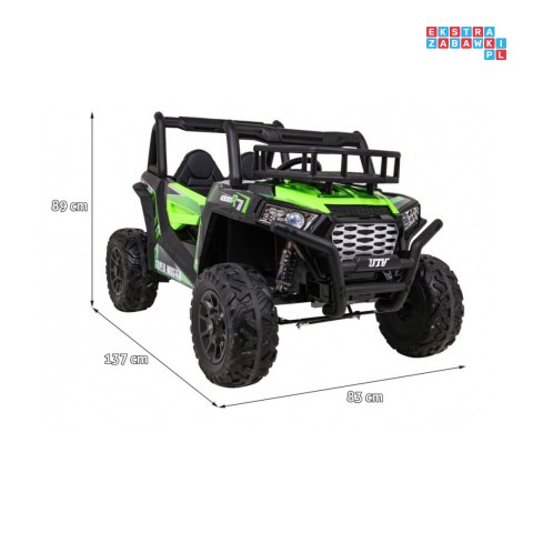 [JS360B] Buggy UTV Terenówka na akumulator 24V/7Ah 2x200W Pilot Bagażnik EVA MP3 LED - zielony