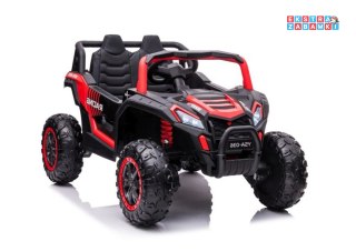 Czerwone UTV 2000M buggy na akumulator 4x4 - czerwony, 4x45W, koła EVA, pokrowiec, pilot, LED [A036]