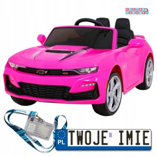 Różowy Chevrolet Camaro 2SS na akumulator - Pilot, Koła EVA, Wolny Start, Dźwięki, Światła