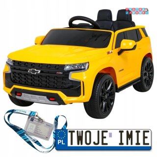 Żółte Chevrolet Tahoe na akumulator - Pilot, EVA, Radio MP3, LED